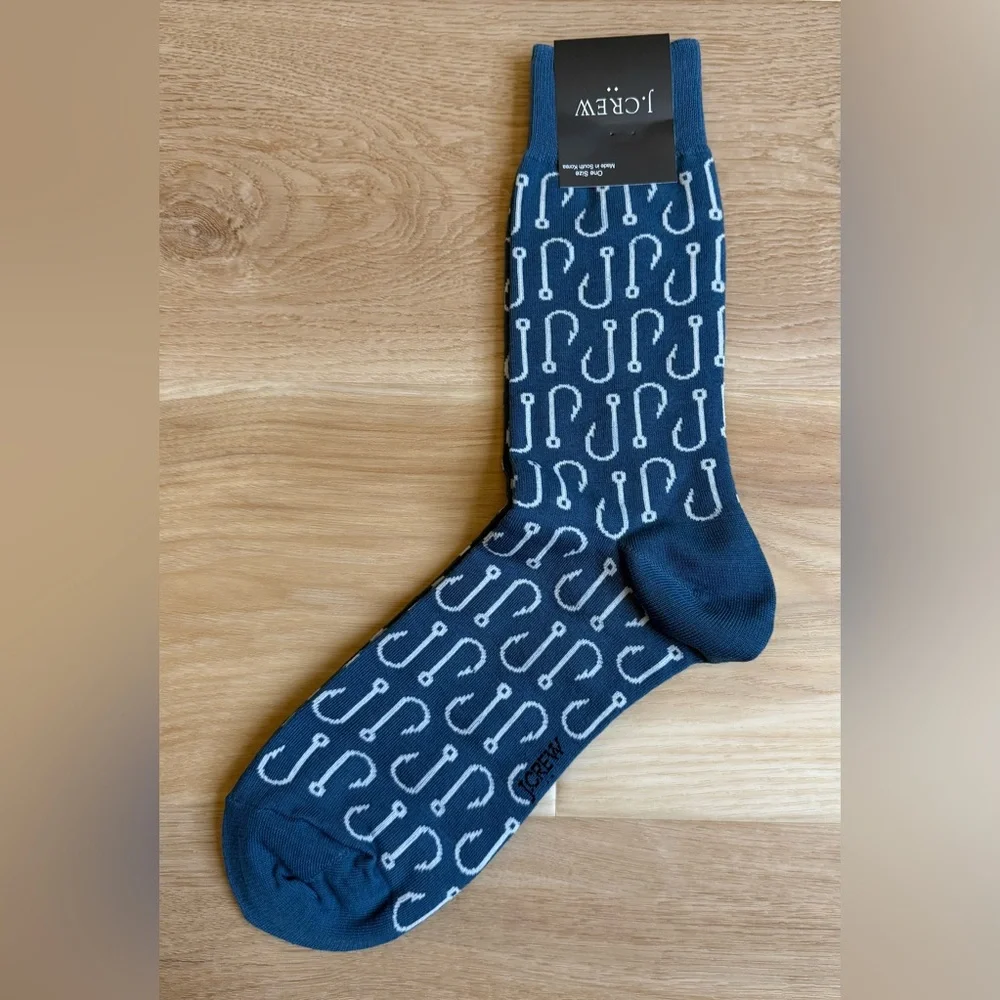 J. Crew Men’s Fish Hook socks - CH637 - NWT - One Size